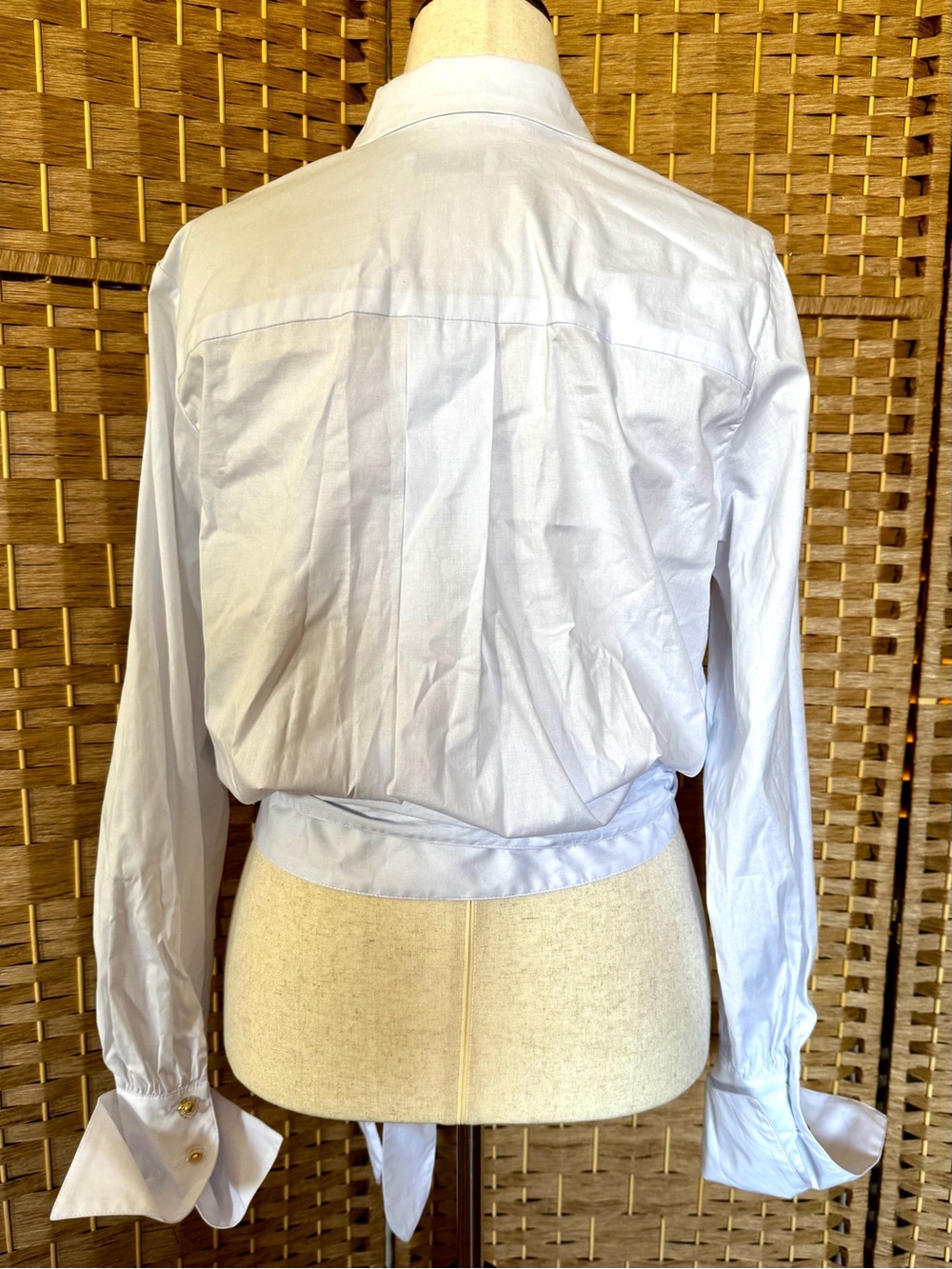 NWOT Azayla white cotton tie waist Saline blouse XL - Picture 7 of 12